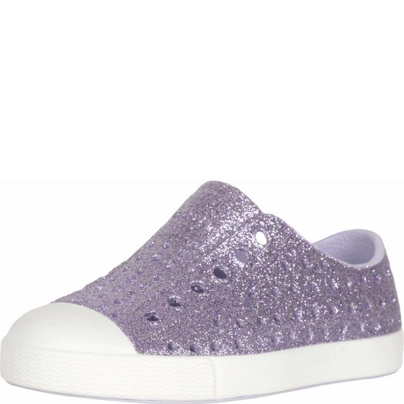Native Shoes Shoes - Native Shoes Kids Jefferson Bling Glitter Powder Shell White 4T